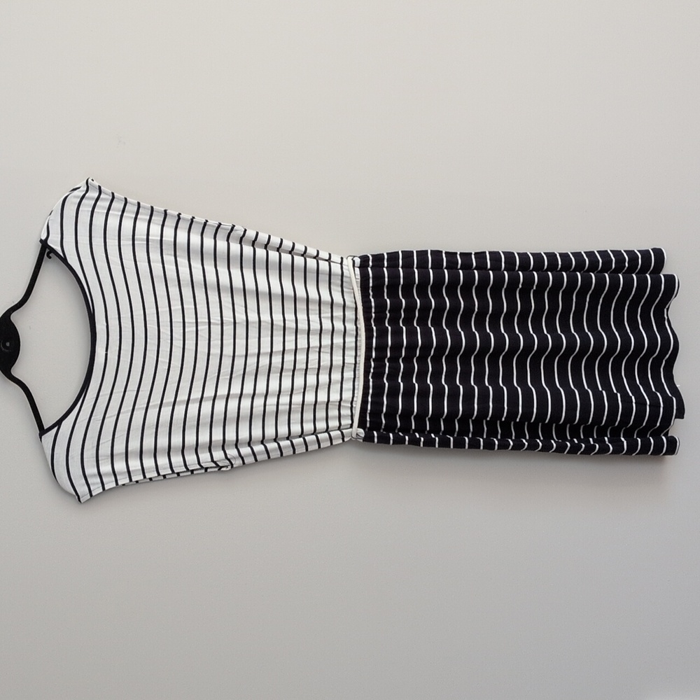 Reitmans Navy And White Nautical Striped Jersey Dress S - Picture 2 of 6